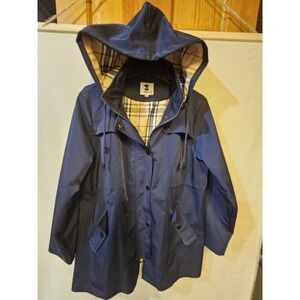 Women's Navy Blue Saphirose Spring/ Fall Women's Mid Length Coat